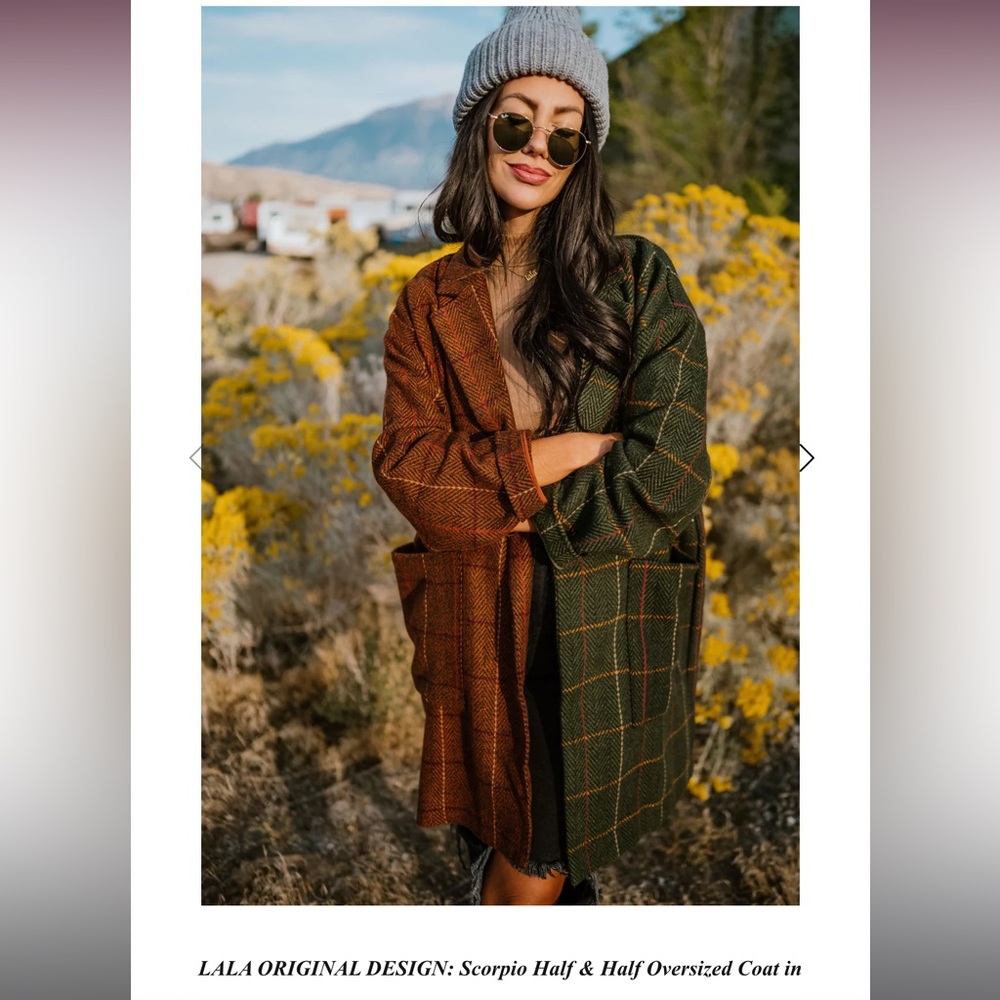 NWT Dressed in LALA Scorpio Half & Half Oversized Coat